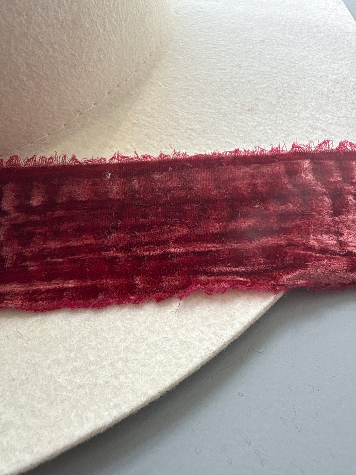2 Inch Frayed Edge Velvet Silk Ribbon