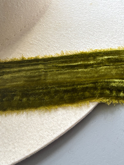 2 Inch Frayed Edge Velvet Silk Ribbon