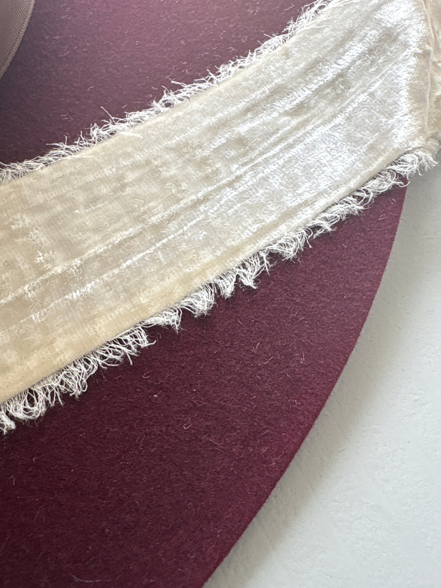 2 Inch Frayed Edge Velvet Silk Ribbon