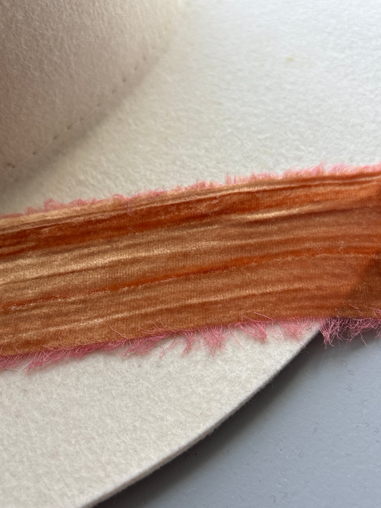 2 Inch Frayed Edge Velvet Silk Ribbon