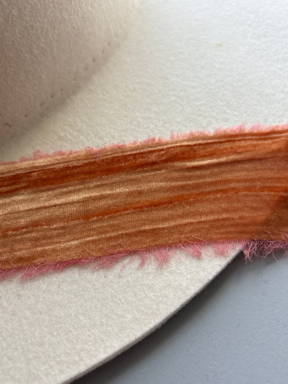 2 Inch Frayed Edge Velvet Silk Ribbon